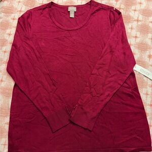Chico's Rich Red Long Sleeve Tee